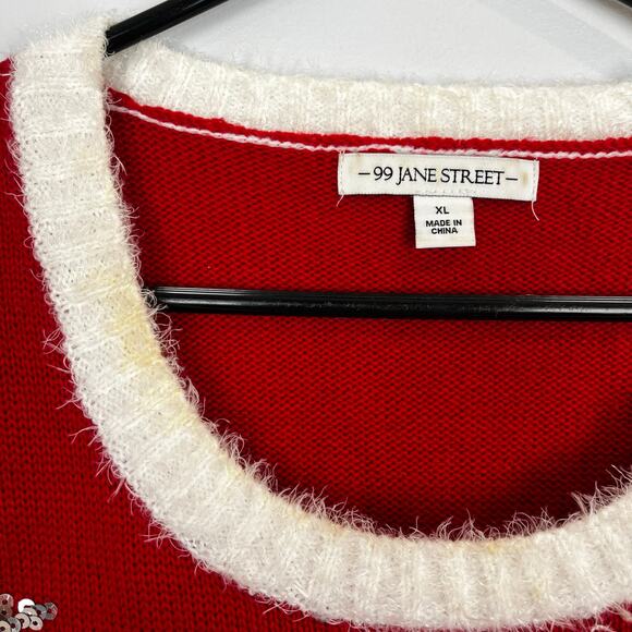 Ugly Christmas Sweater 99 Jane Street XL Grumpy Cat Elf Jingle Bells - Picture 4 of 7